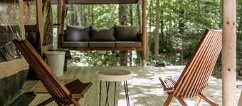 Safari Tent Site 10 |  1 Queen Bed & 1 Bunk Bed | Woods View