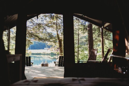 Safari Tent Site 6 | 1 Queen Bed & 1 Twin Bed | Pond View