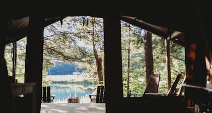 Safari Tent Site 6 | 1 Queen Bed & 1 Twin Bed | Pond View