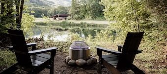 Safari Tent Site 7 | 1 Queen Bed & 1 Twin Bed | Pond View