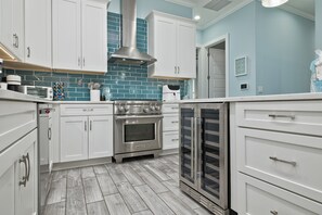 Fridge, microwave, oven, stovetop - Ocean View Bliss | Steps to Sand with Balcony (Jacksonville Beach)