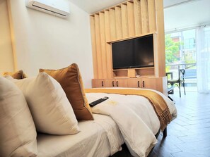 ห้องเอ็กเซกคิวทีฟ, เตียงใหญ่ 1 เตียง (Puebla) | Wi-Fi ฟรี, ผ้าปูที่นอน