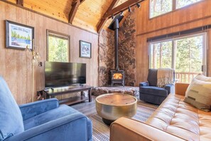 TV, fireplace, books - Cabin in Arnold's Blue Lake Springs, pool, 2 lakes, snow (Arnold)