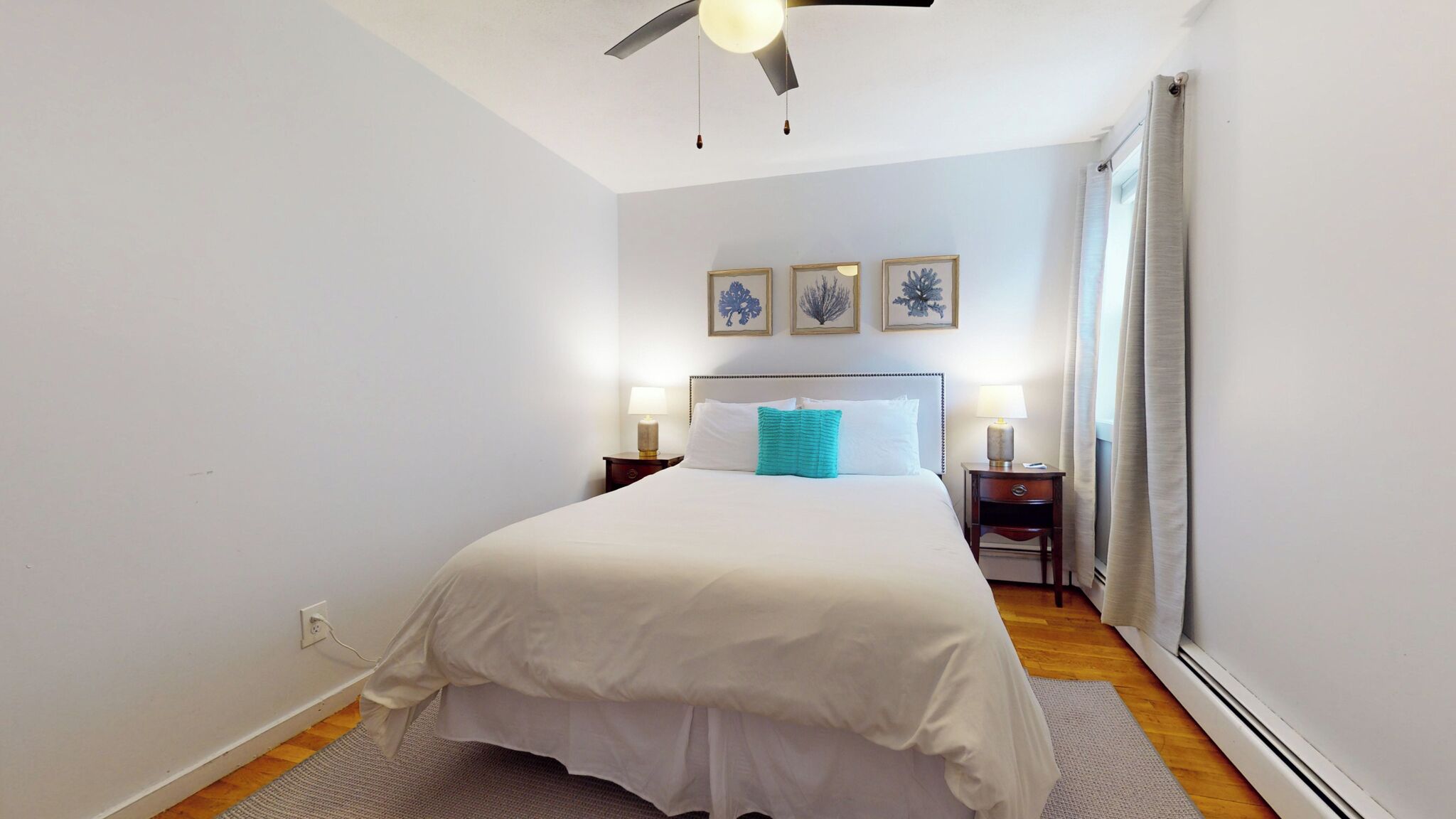 1 bedroom, desk, iron/ironing board, travel crib