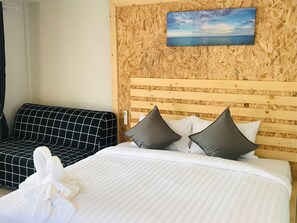 Doppia Deluxe, 1 camera da letto, vista mare | Biancheria da letto ipoallergenica, copriletto in piuma