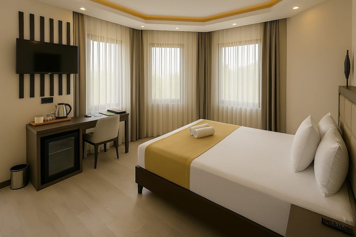 Comfort Tek Büyük Yataklı Oda, 1 En Büyük (King) Boy Yatak, Deniz Manzaralı | Kaliteli yatak takımı, minibar, odada kasa, masa