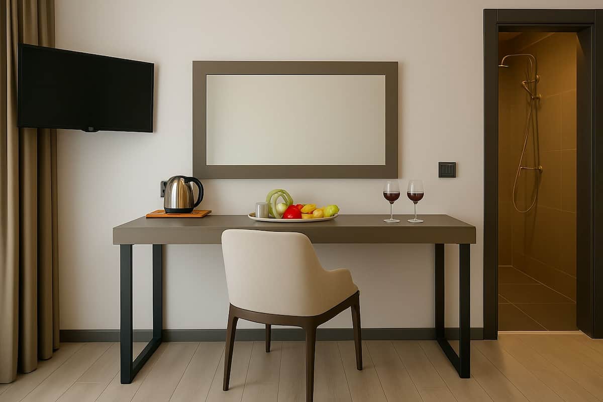 Comfort Tek Büyük Yataklı Oda, 1 En Büyük (King) Boy Yatak, Balkon, Avlu Manzaralı | Kaliteli yatak takımı, minibar, odada kasa, masa