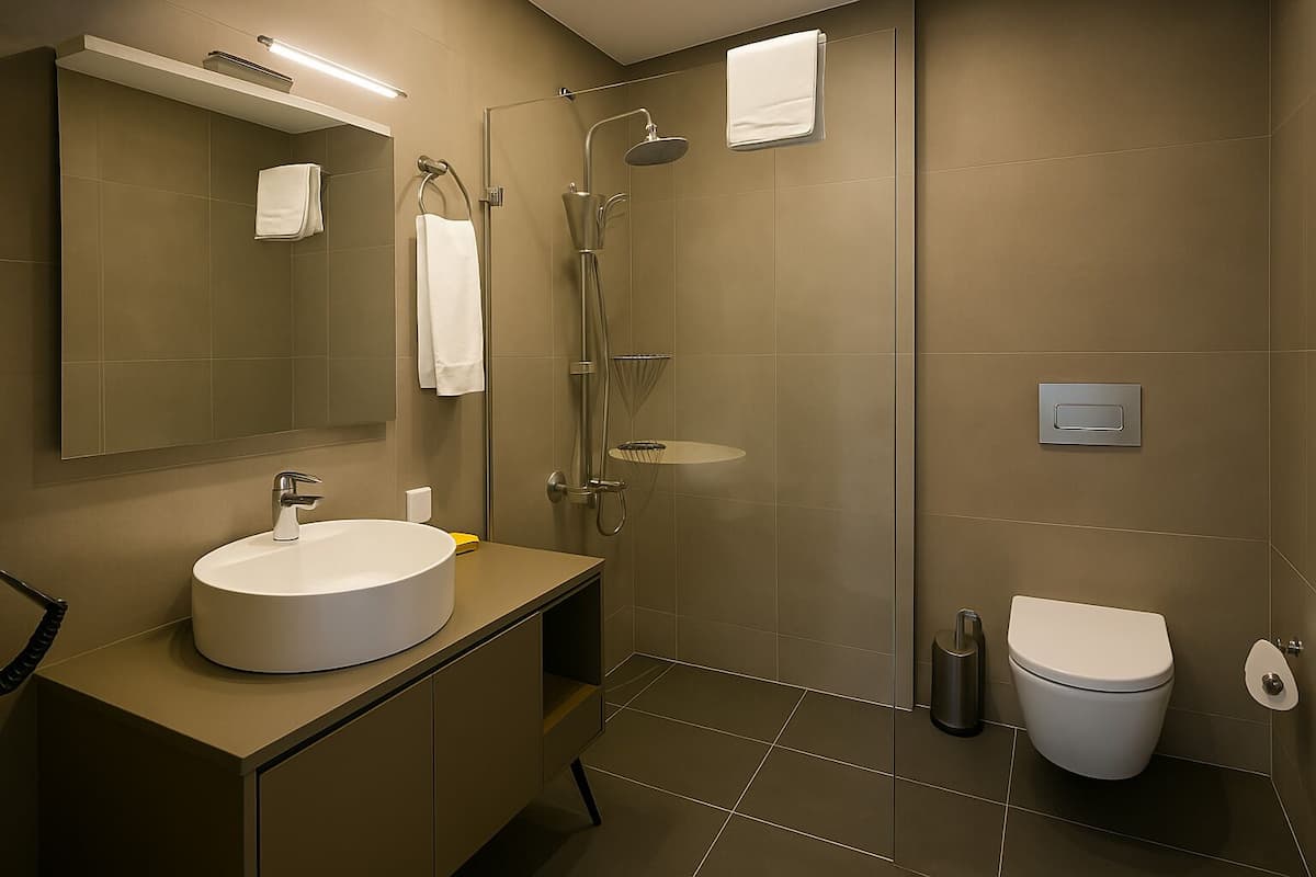 Family Oda, Balkon, Bahçe Manzaralı | Banyo | Lüks banyo/kozmetik ürünleri, saç kurutma makinesi, terlik, havlu