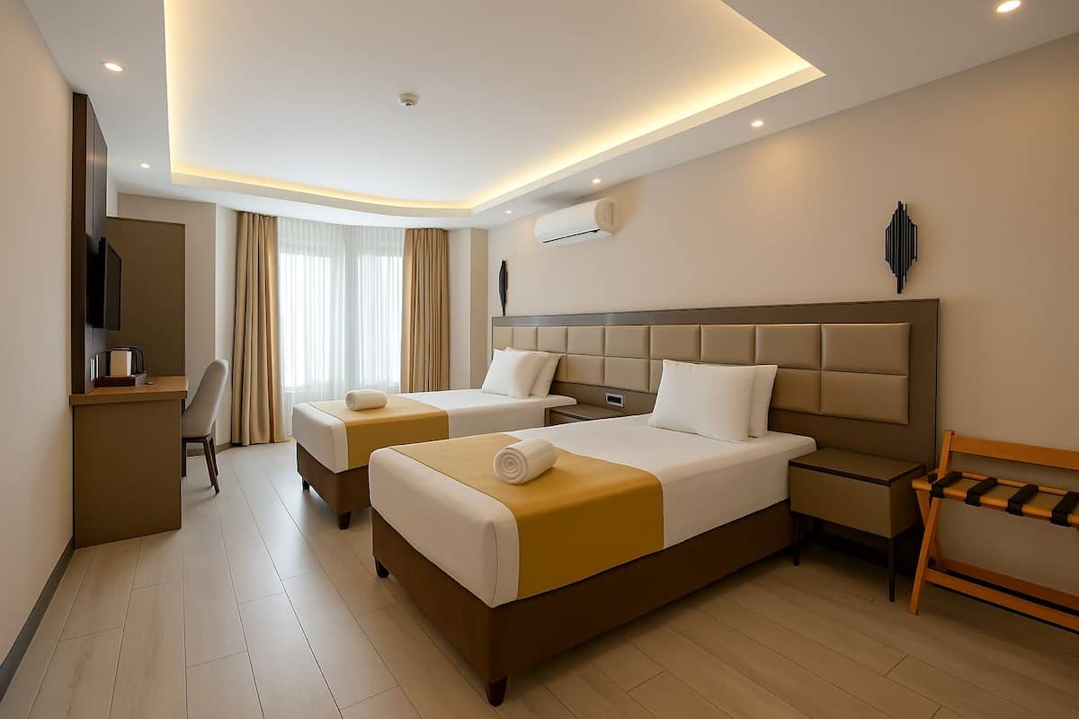Comfort Twin Room, Multiple Beds | Premium bedding, minibar, in-room safe, desk