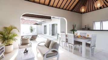 Villa, 3 Bedrooms | Living area | 34-inch flat-screen TV with digital channels, TV
