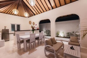 Villa, 3 Bedrooms | Living room | 34-inch flat-screen TV with digital channels, TV - Villa Shanti (Pecatu)