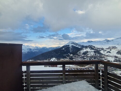 Funktionales, teilbares Studio direkt an der Piste mit Mont-Blanc-Blick