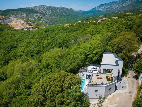 Villa with a pool and spa