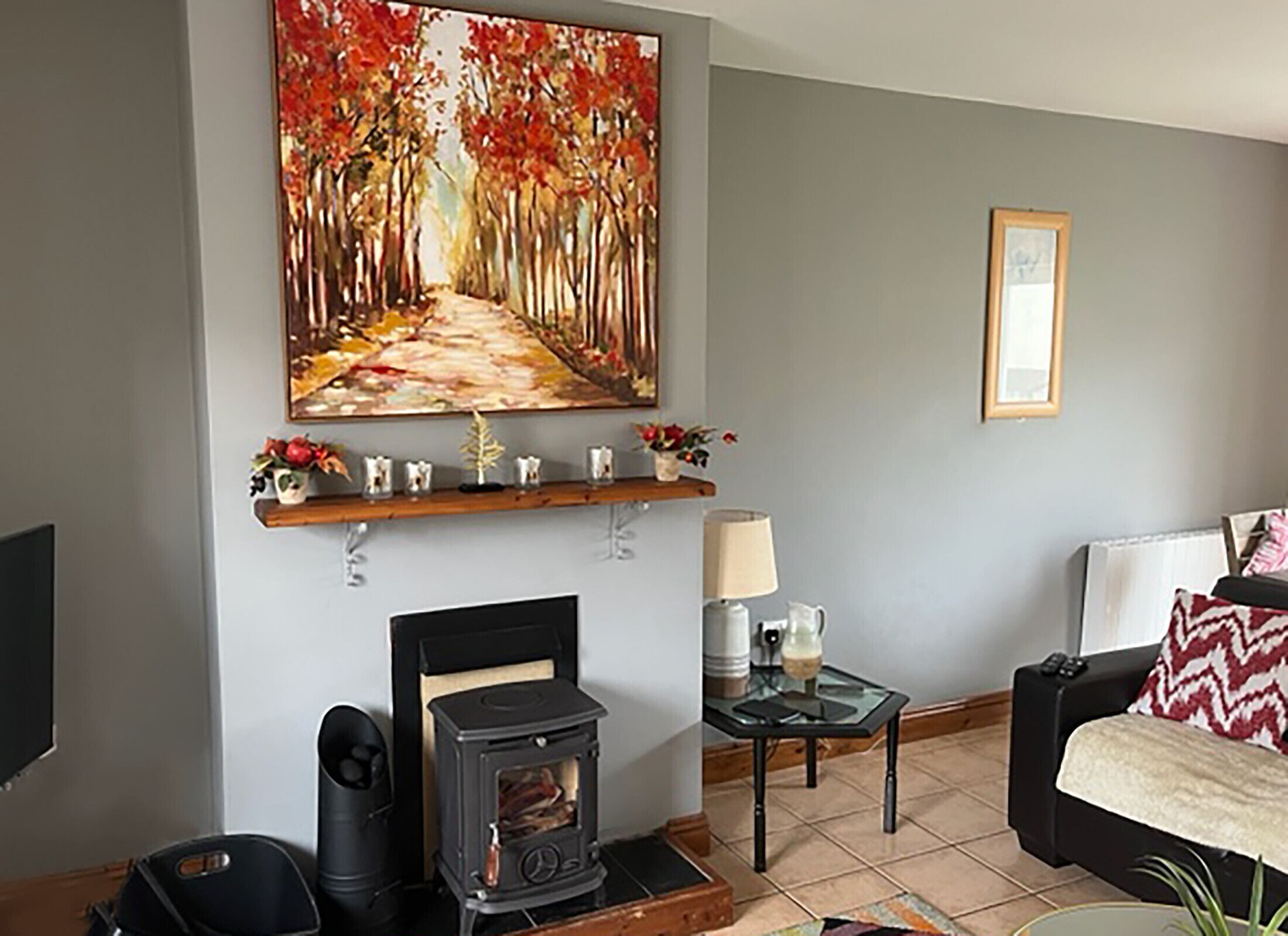 Fireplace, DVD player