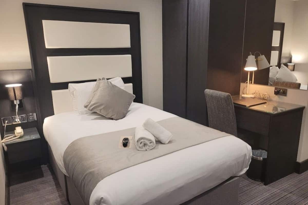In-room safe, desk, laptop workspace, blackout curtains