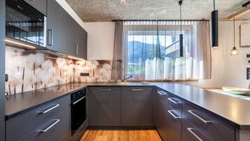Kühlschrank, Mikrowelle, Ofen, Herdplatte