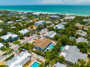 Exterior - Updated Home with Outdoor Dining and heated Pool! 2 Minutes to Beach! - Native S (Holmes Beach)