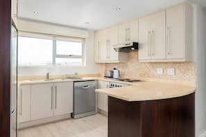 Superior Apartment | Private kitchen | Fridge, microwave, oven, stovetop