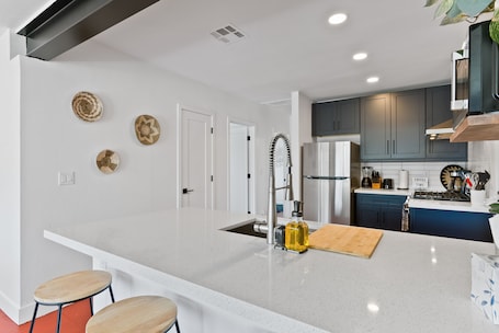 Fridge, microwave, oven, stovetop. Newer, Modern, Work Friendly 2 Bedroom Condo near Downtown PHX