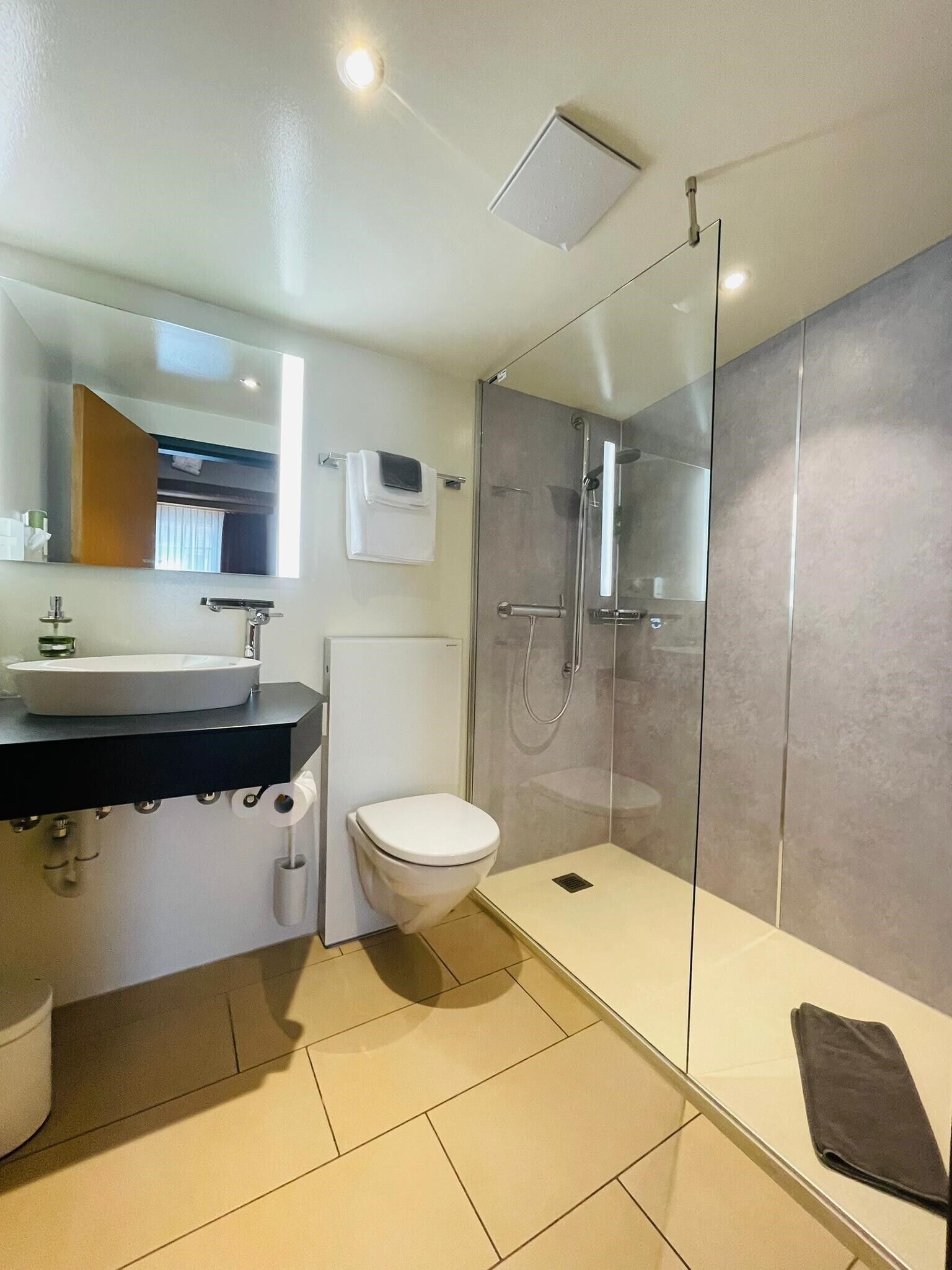Comfort Room | Bathroom | Shower, hair dryer, towels