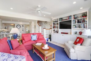 Villa, Multiple Beds, Kitchen (720 Schooner Court) | Living area | TV - 720 Schooner Court at The Sea Pines Resort (Hilton Head Island)