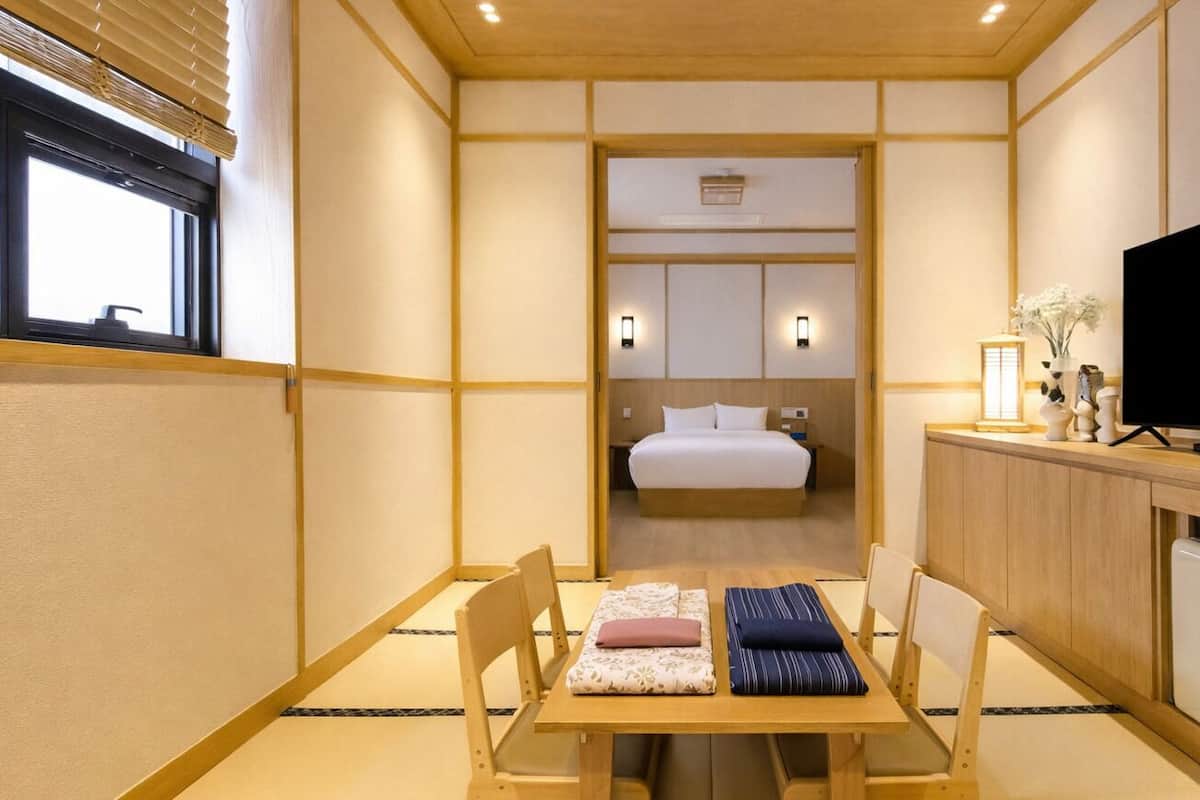 Japanese-style Suite, Multiple Beds, Non Smoking, Mountain View | Living area | 50-inch LED TV with digital channels, TV, pay movies