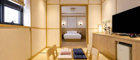 Japanese-style Suite, Non Smoking, Mountain View | Living area | 50-inch LED TV with digital channels, TV, pay movies