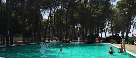 Una piscina al aire libre