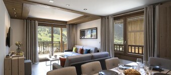 Wifi, fitness, swimming pool, sauna, hammam, balcony, parking, tv, ski locker, 80m²