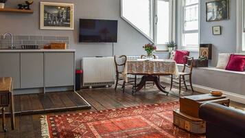 TV, books, music library
