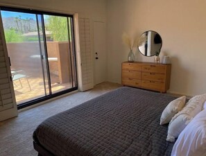 2 bedrooms, desk, iron/ironing board, travel cot