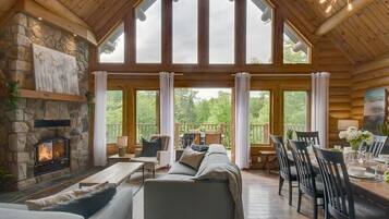 TV, fireplace, offices