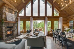 TV, fireplace, offices