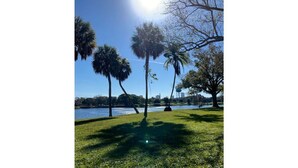 A park with a lake, trees, and a clear sky. - The Blue Bungalow by Crescent Lake Walk 2 Downtown K&Q Hot Tub Private Courtyard (St. Petersburg)