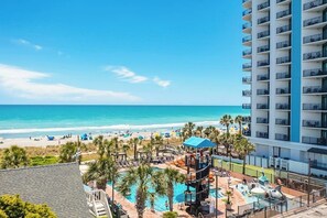 Indoor pool, a heated pool - Spectacular oceanfront condo with pool, hot tub, & beach access (Myrtle Beach)