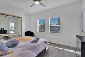 4 bedrooms, desk, iron/ironing board, travel cot