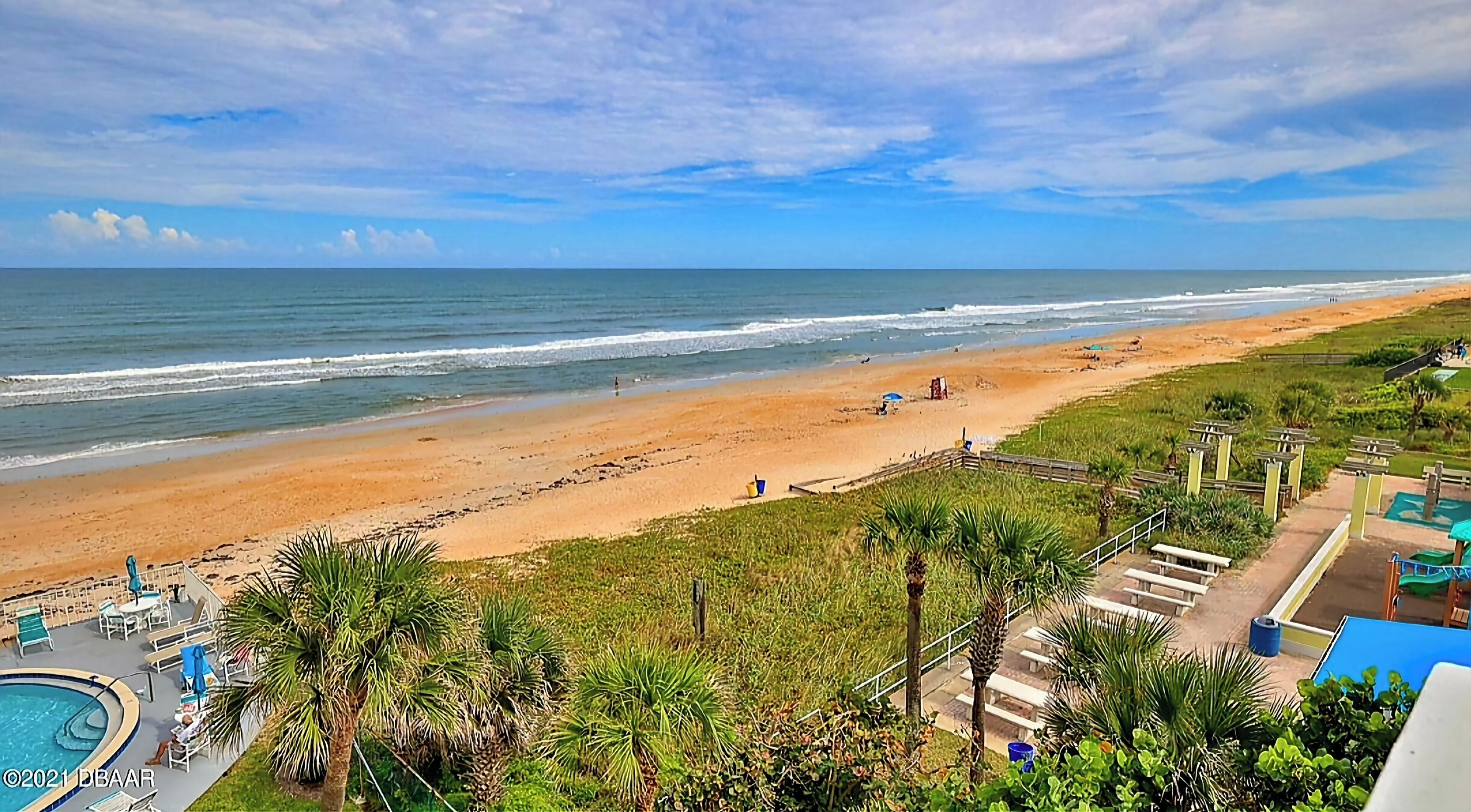 On the beach, sun loungers, beach towels