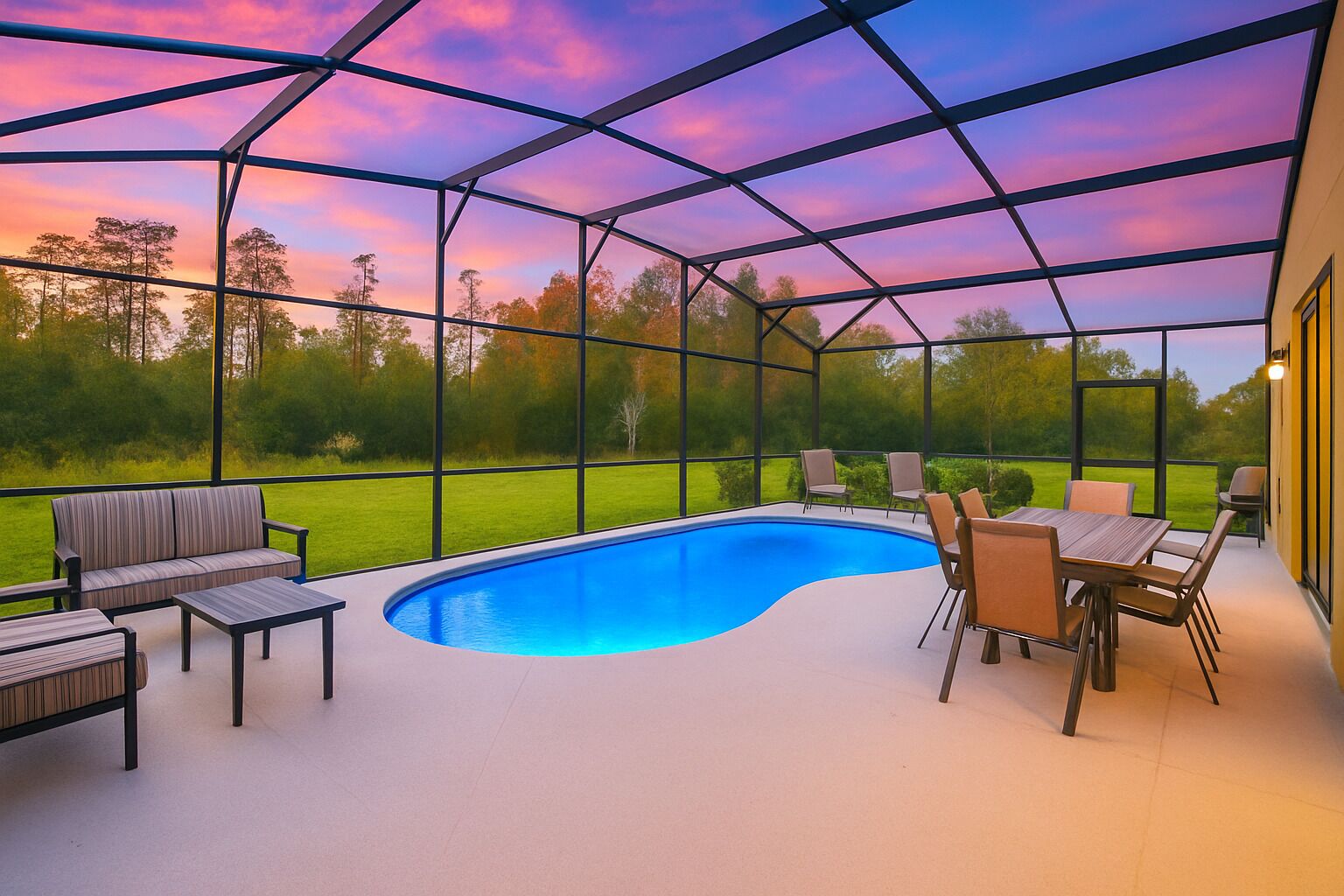 Piscine extérieure, piscine chauffée