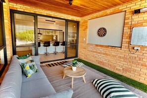 Fireplace, ping pong