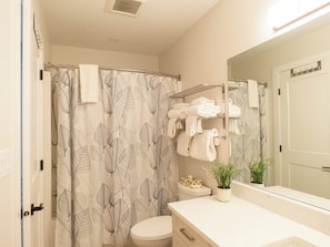Hair dryer, towels