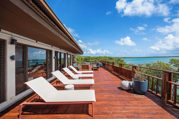 Balcony with views of the Caribbean Sea