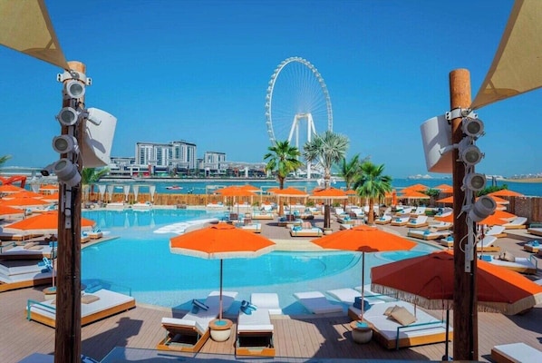 Pool - Breathtaking Sea View, Beachfront 2 BDR Apt in JBR (Jumeirah Beach Residences)