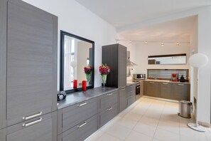 Microwave, oven, espresso maker, toaster
