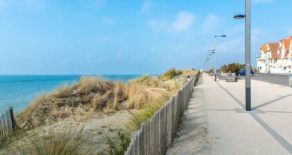 Appartement 3* face mer avec balcon, cuisine équipée, parking privé, proche club nautique