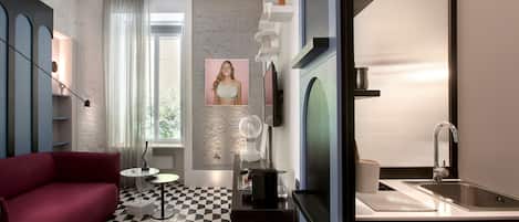 デザイン ハウス | 専用キッチン | 大型冷蔵庫、電子レンジ、コンロ、食器洗い機