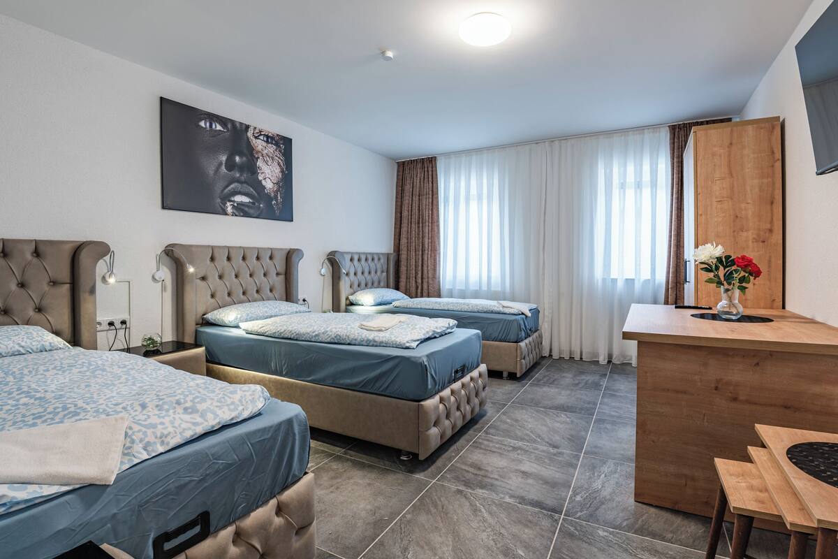 Comfort Triple Room | Individually furnished, desk, laptop workspace, free WiFi