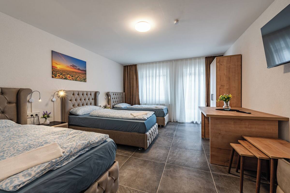 Comfort Triple Room | Individually furnished, desk, laptop workspace, free WiFi