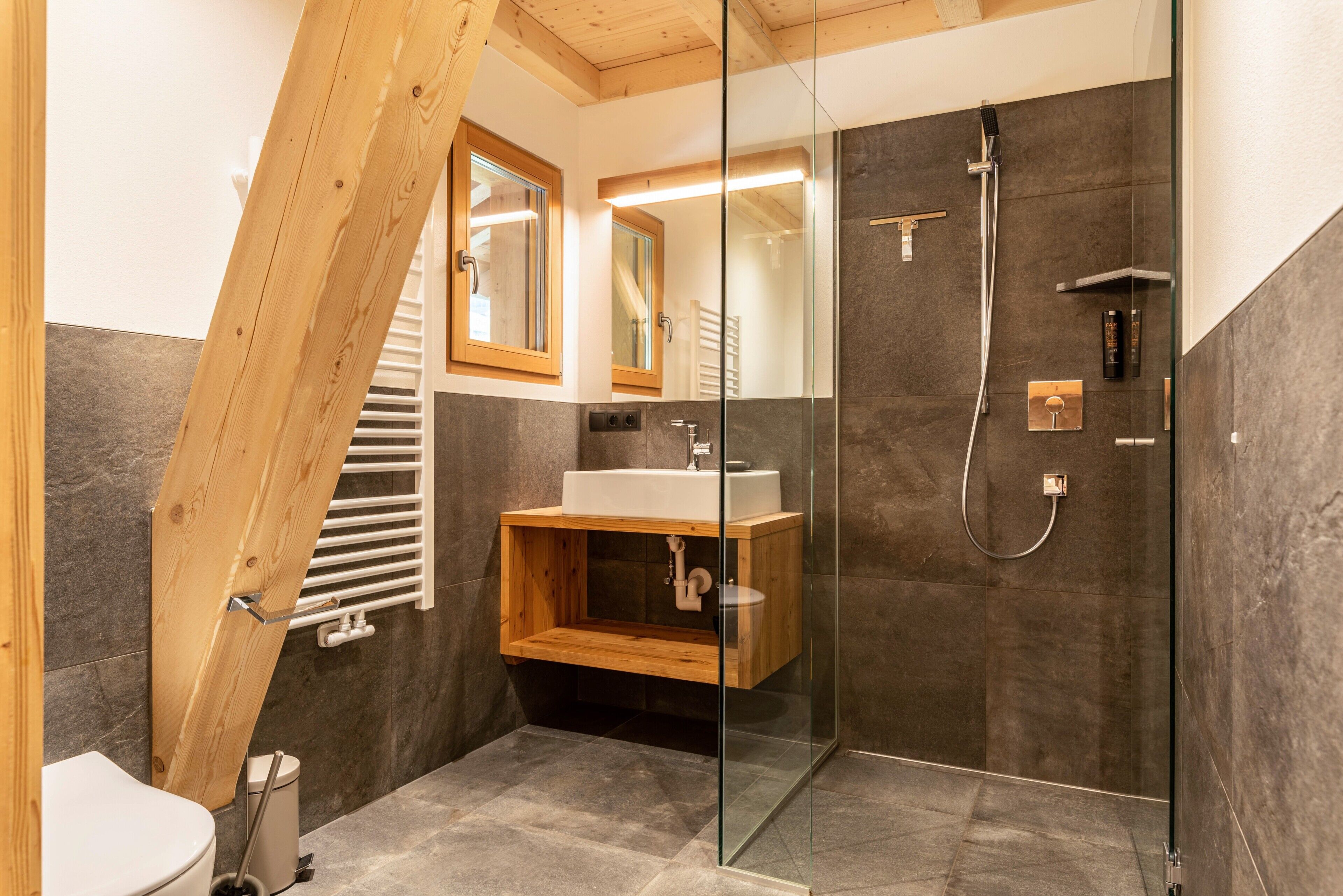 Dusche, Haartrockner, Handtücher