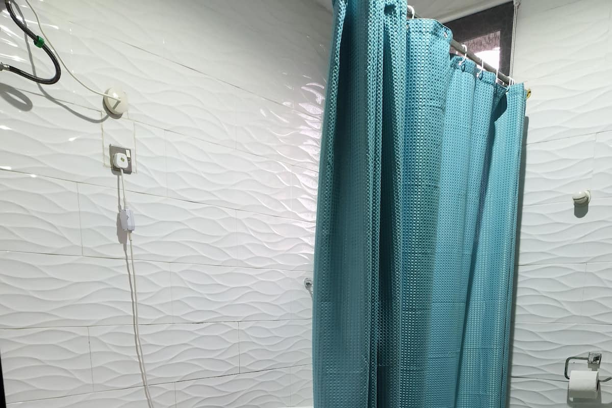 Duş/küvet kombinasyonu, jakuzi, ücretsiz banyo/kozmetik ürünleri, havlu