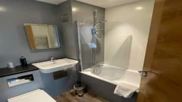 Free toiletries, hair dryer, towels